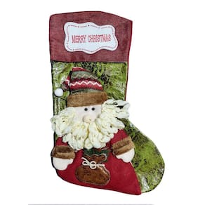 Meia de Natal Papai Noel em Pelúcia para Pendurar - 47cm