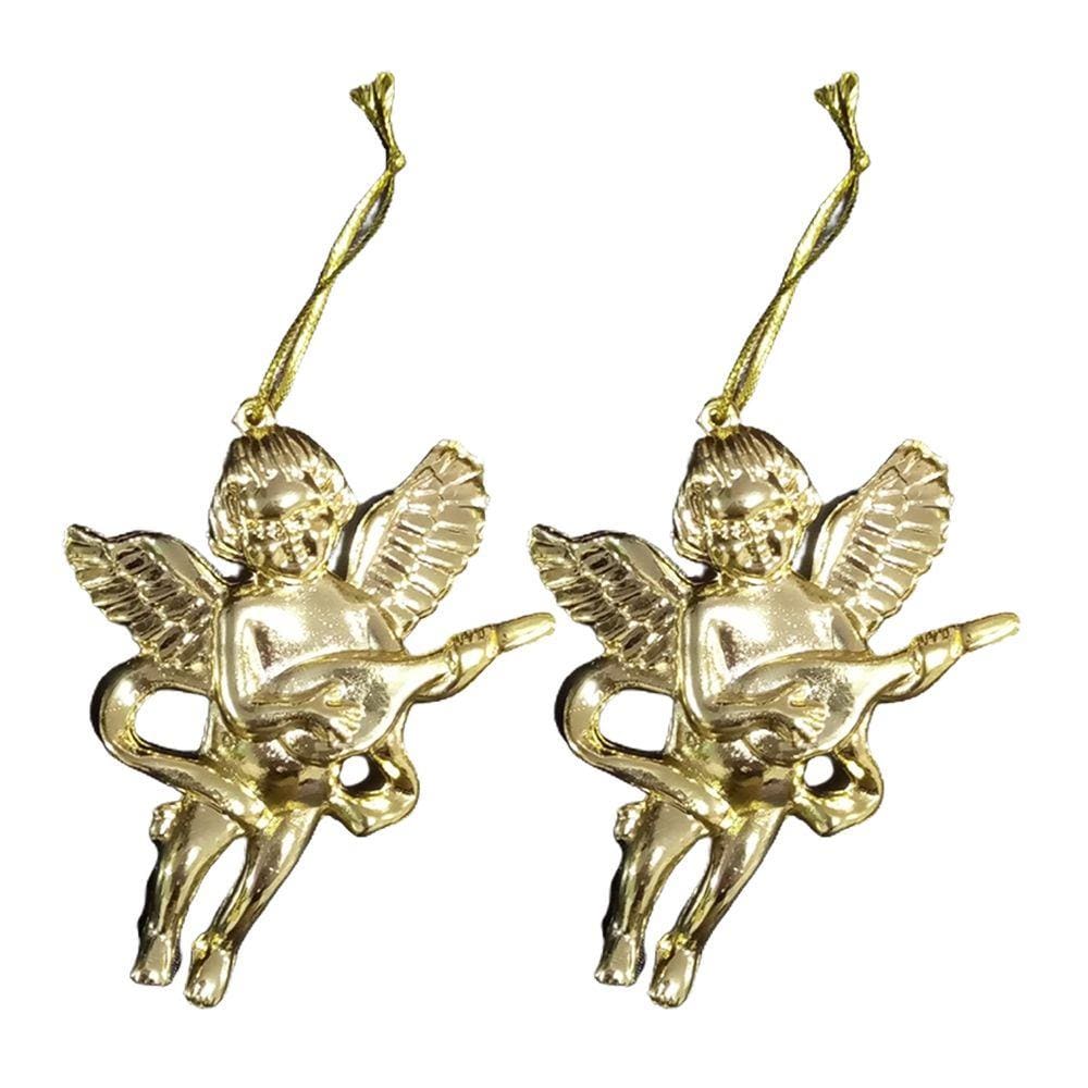 Enfeite de Natal Anjo Dourado - 2 Unidades