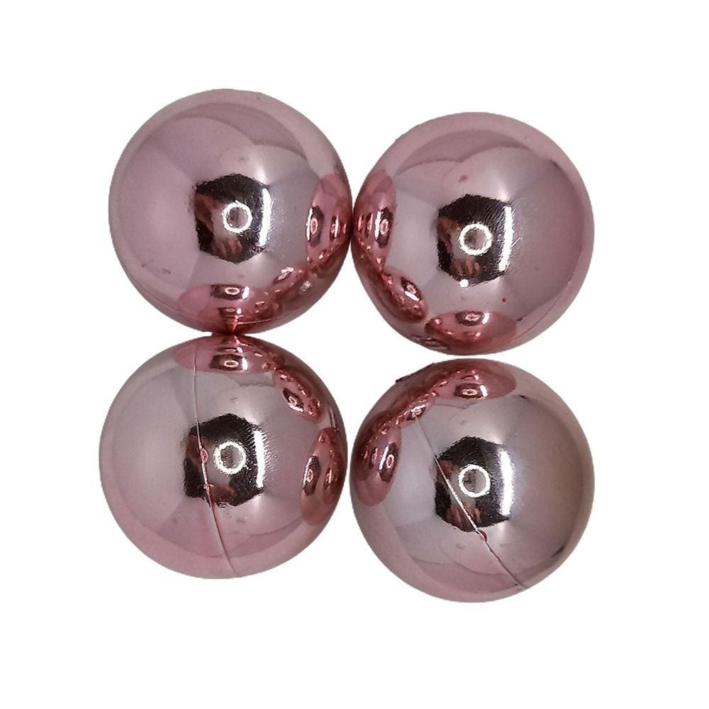 Bola de Natal Rosê Metalizada 5cm - 4 Und.