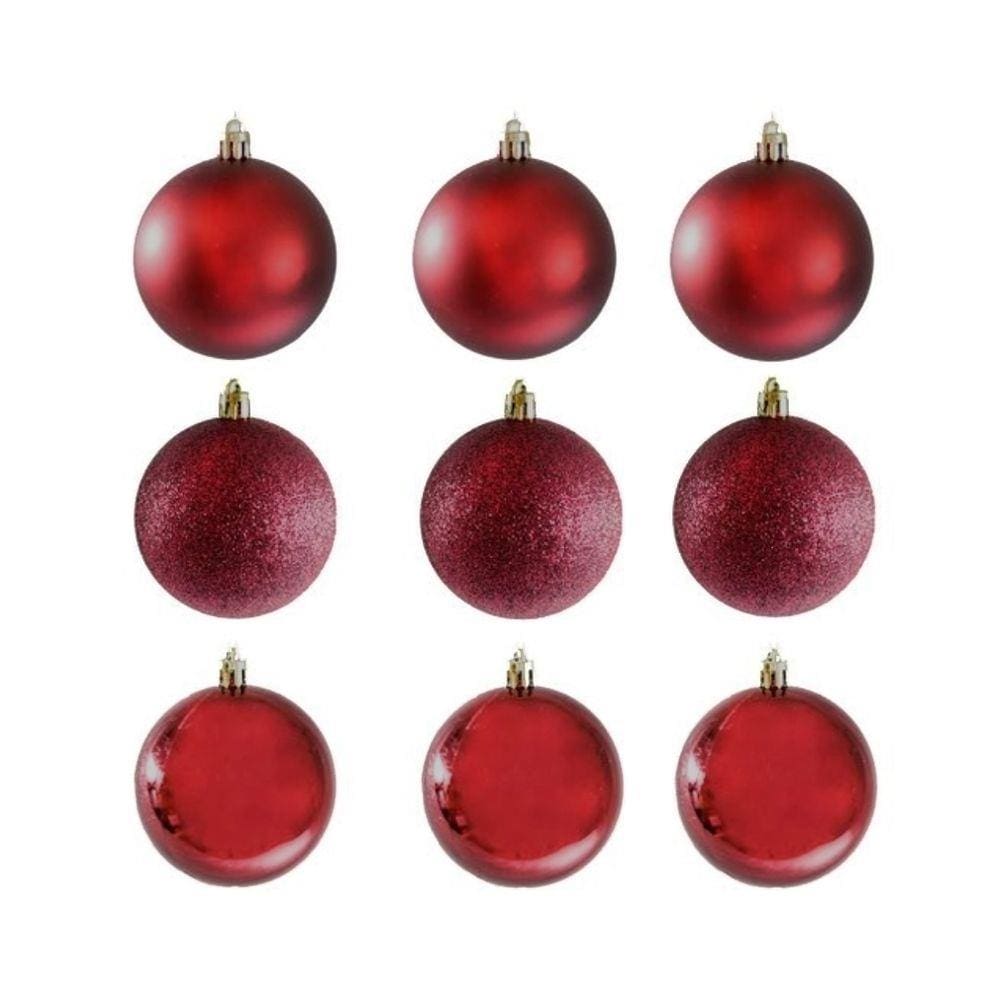 Bola de Natal Kit Vinho Misto 6cm - 9 Und.