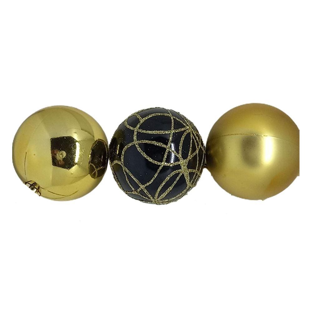 Bola de Natal Kit Dourado Misto 6cm - 9 Und.