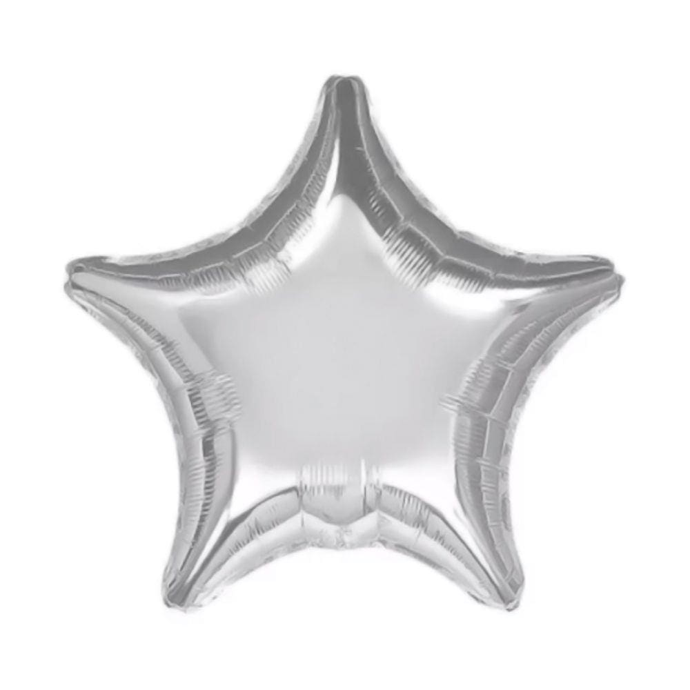 Balão Metalizado Estrela Prata - 18 Polegadas