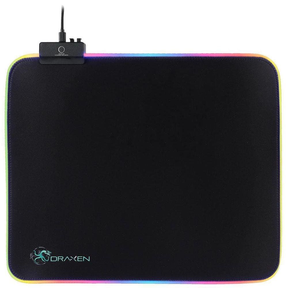Mouse Pad Gamer Dn40 300X360X4Mm Preto Rgb Mode Draxen