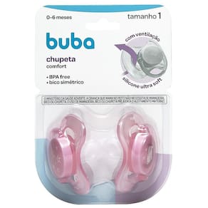 Chupeta Bico Silicone Ultra Soft Comfort 0 A 6 Meses Buba