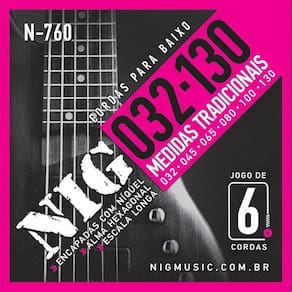 Encordoamento Para Contra Baixo De 6 Cordas Nig 032-130 N760