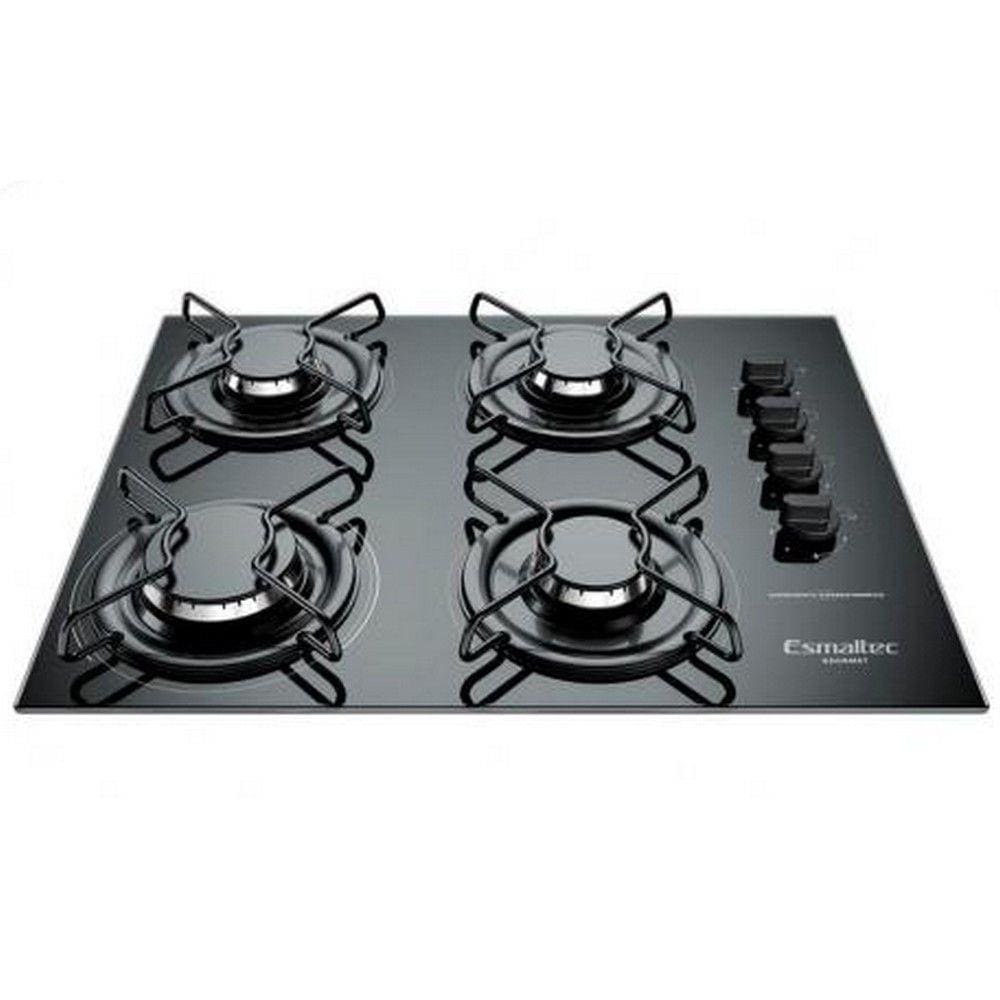 Cooktop Gourmet 4 Bocas Super Chama Mesa em Vidro Esmaltec