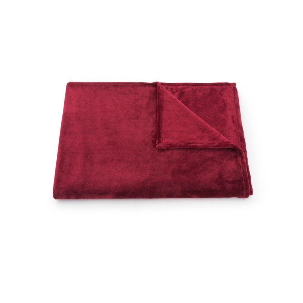 Cobertor Manta Microfibra Solteiro 150X220 Cm  Bordô