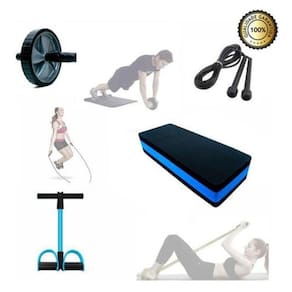 Kit Funcional Em Casa Step + Roda + Corda + Extensor