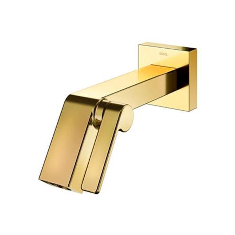 Torneira Para Banheiro De Parede Docol Stillo Ouro Polido