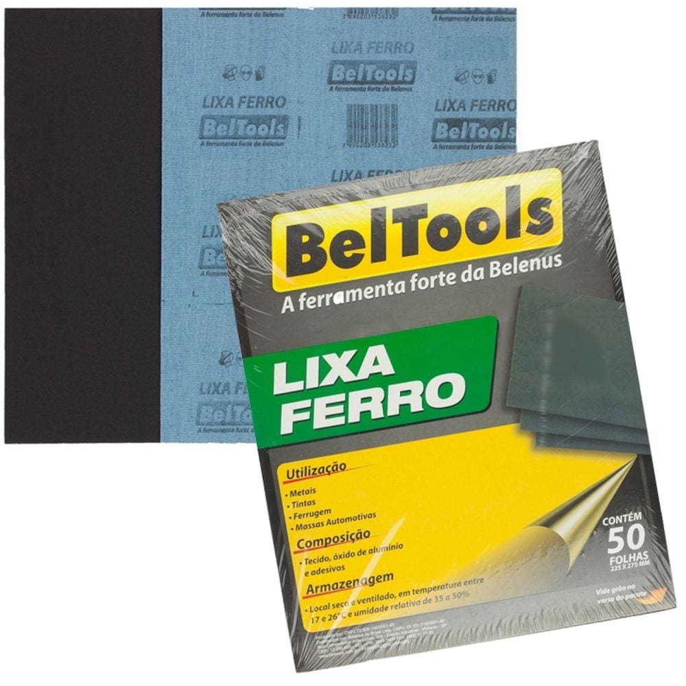 Kit C/ 50 Lixa Ferro Grão 120 Beltools
