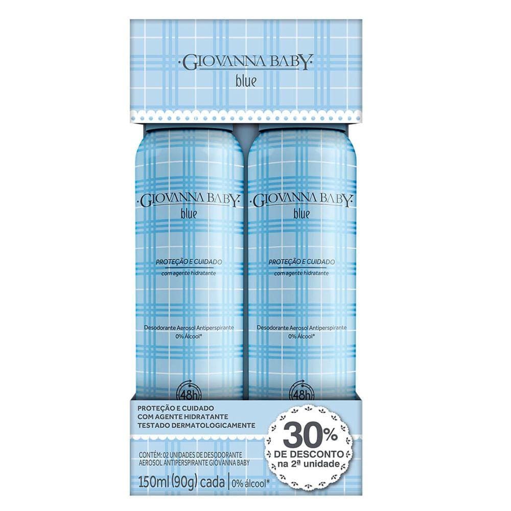 Kit Desodorante Aerosol Giovanna Baby Blue Com 2 Unidades