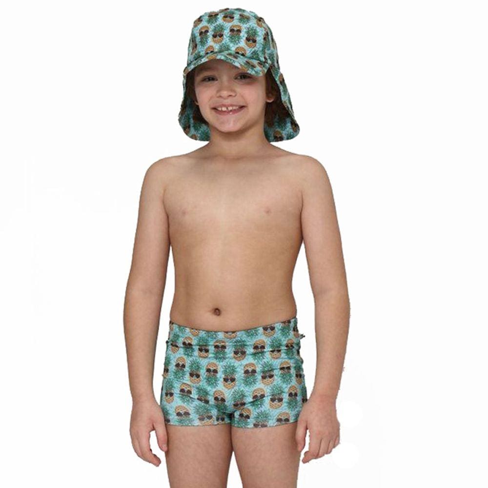 Sunga Boxer Infantil Abacaxi Verde Accua UV.Line