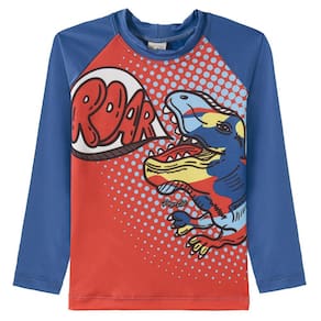 Camiseta Praia Infantil Dino Roar Azul Pingo Lelê