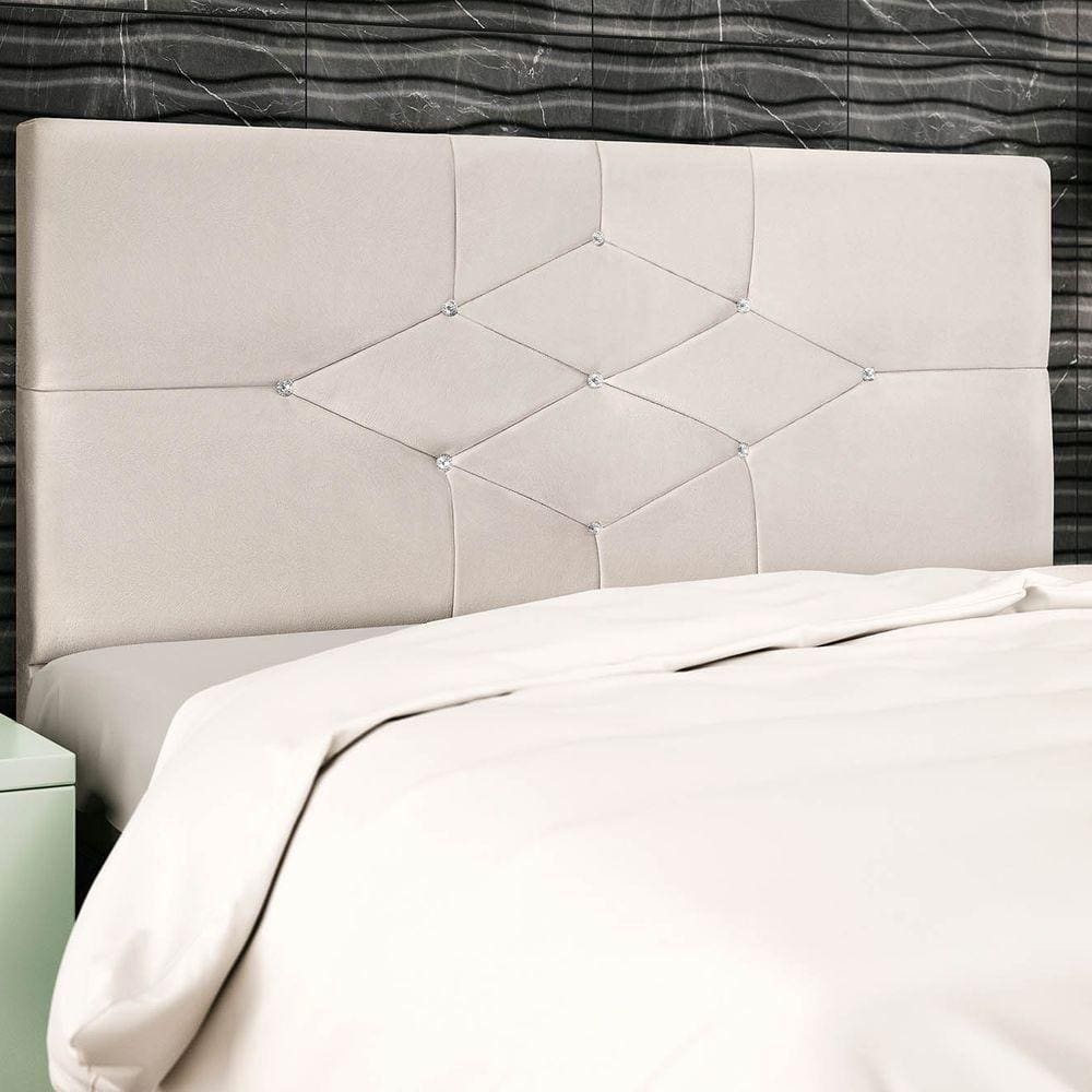 Cabeceira Solteiro Jbe Camboriú Preto 94cm Box 88cm Creme