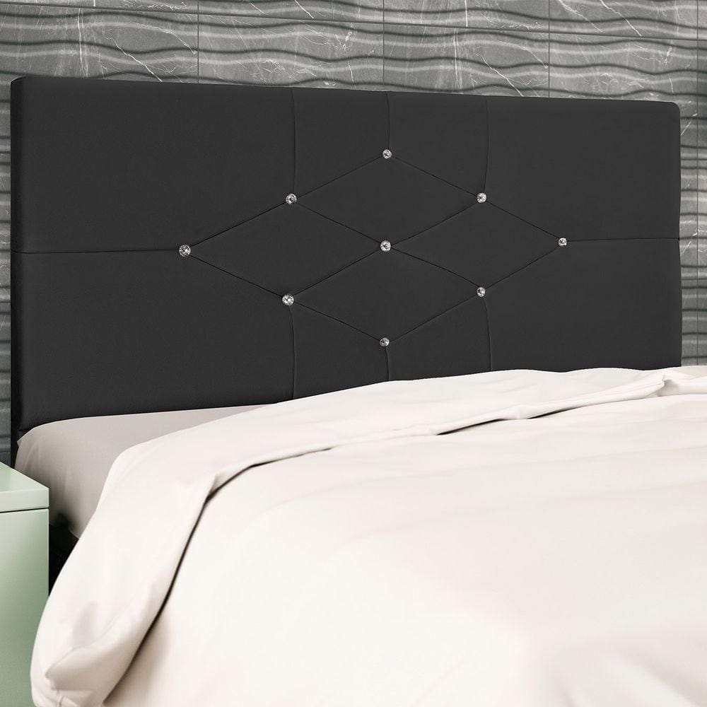 Cabeceira Casal Queen Jbe Camboriú Bege 164cm Box 158 Preto