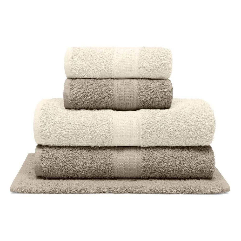 Jogo Banho C/5 Peças Gigante Natural Cor Khaki/Perola Bouton