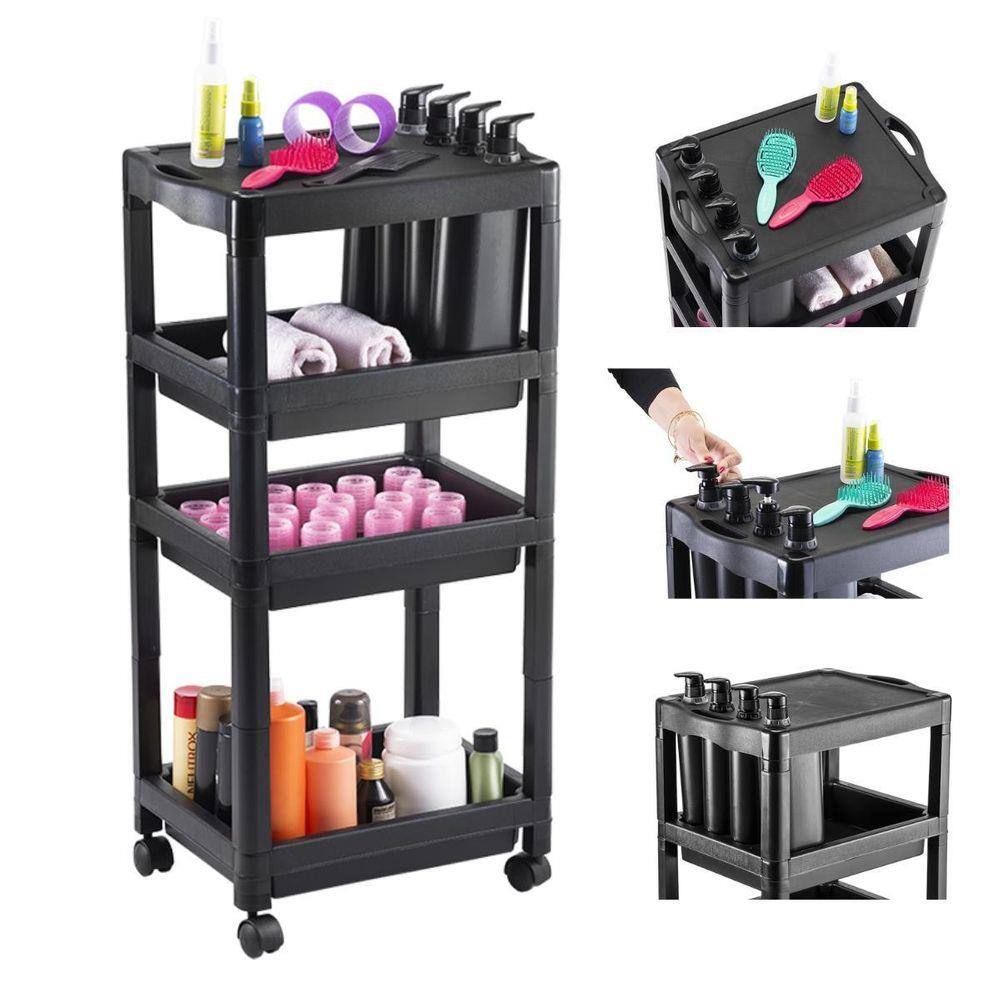 Carrinho Auxiliar Cabeleireira 4 Prateleiras Porta Shampoo