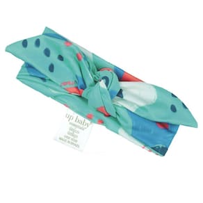 Faixa de Cabeça Praia Infantil Flores Turquesa Up Baby