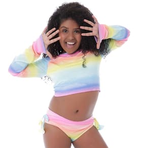 Biquíni Infantil Cropped Tie Dye Pôr do Sol Cecí