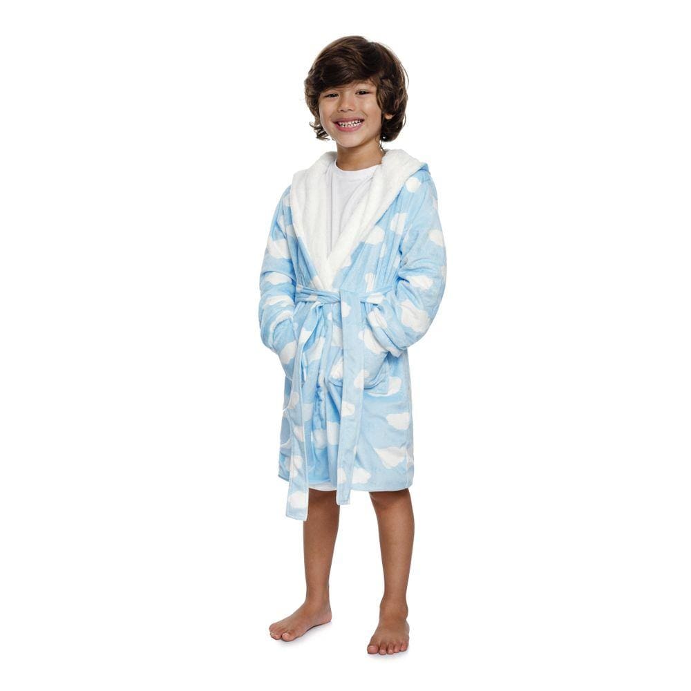 Roupão Infantil Bebe Banho Com Capuz Clounds