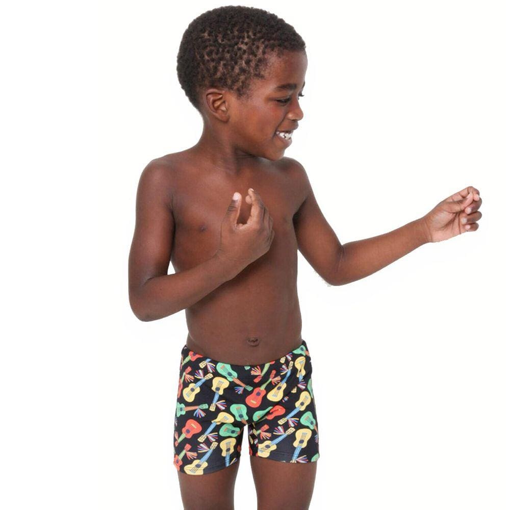Sunga Boxer Infantil Violas Preto Pipa