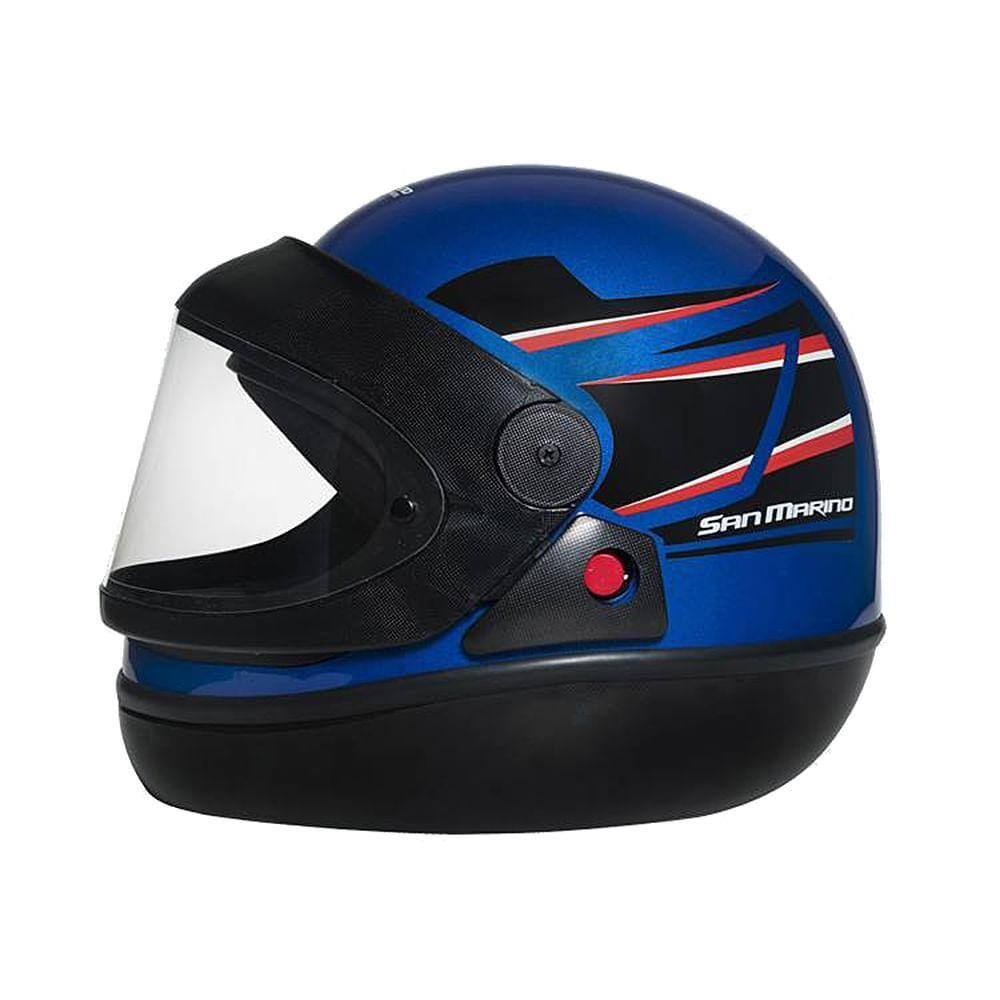 Capacete Integral San Marino Tittanium Azul e Preto TAM 60