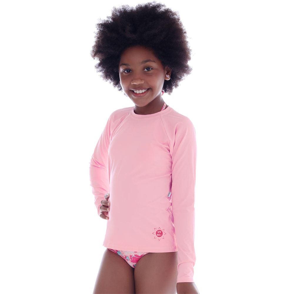 Camiseta Praia Infantil Rosa Claro Cecí