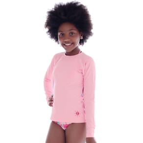 Camiseta Praia Infantil Rosa Claro Cecí
