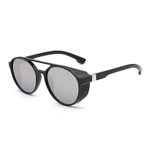 Óculos de Sol Masculino Retrô Redondo Proteção UV400 Com Case