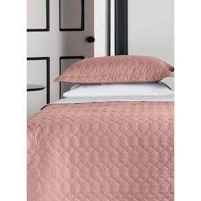 Kit Colcha Solteiro 180 Fios 100% Algodão Matelado Rosa