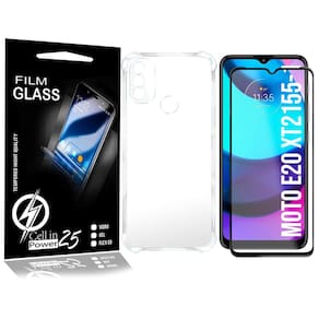 CapA Antiqueda P/ Moto E20 XT2155 + Película 3d + Kit Aplicação - Cell In Power25