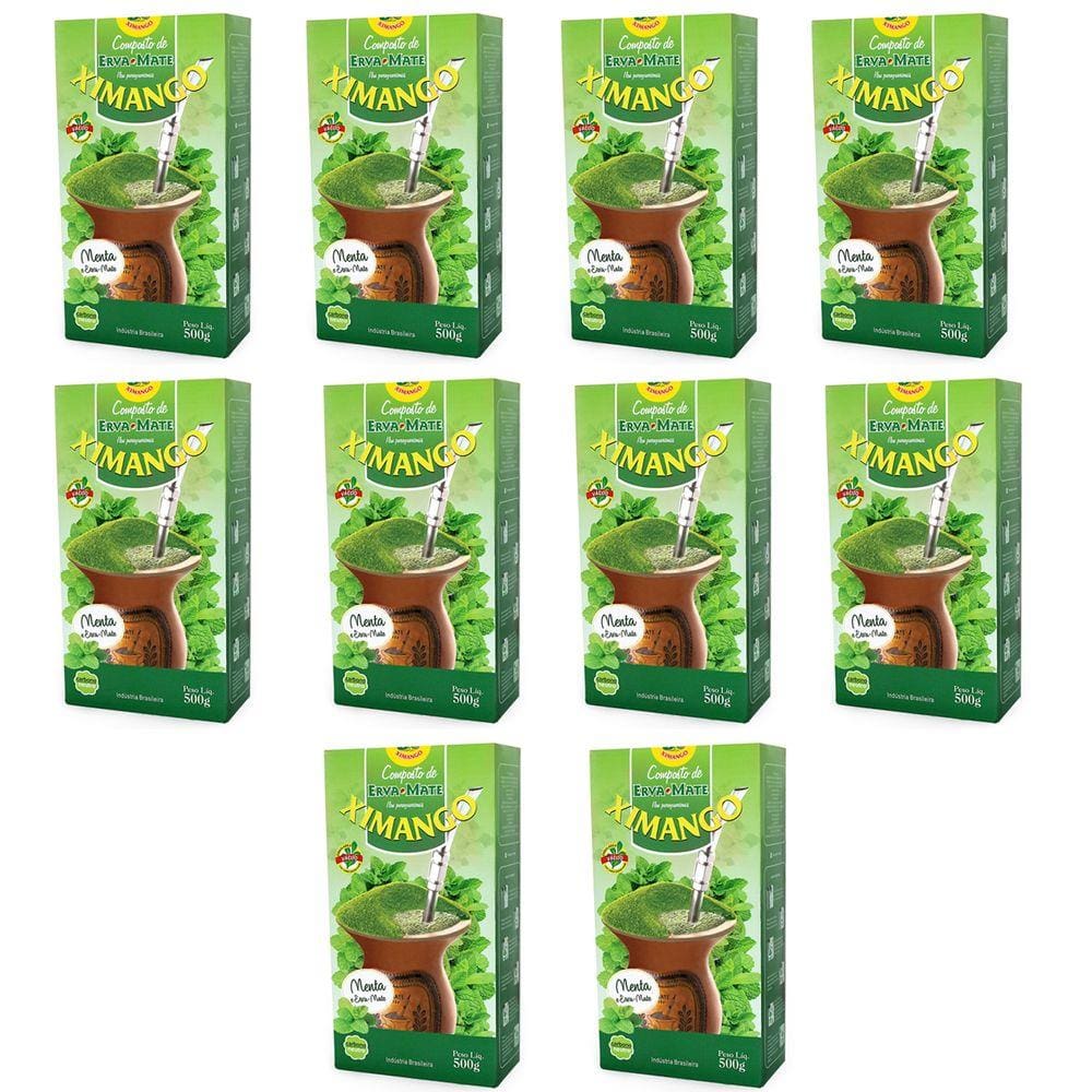 Conjunto 10 Erva-mate 500g Chimarrão Composta Ximango Menta