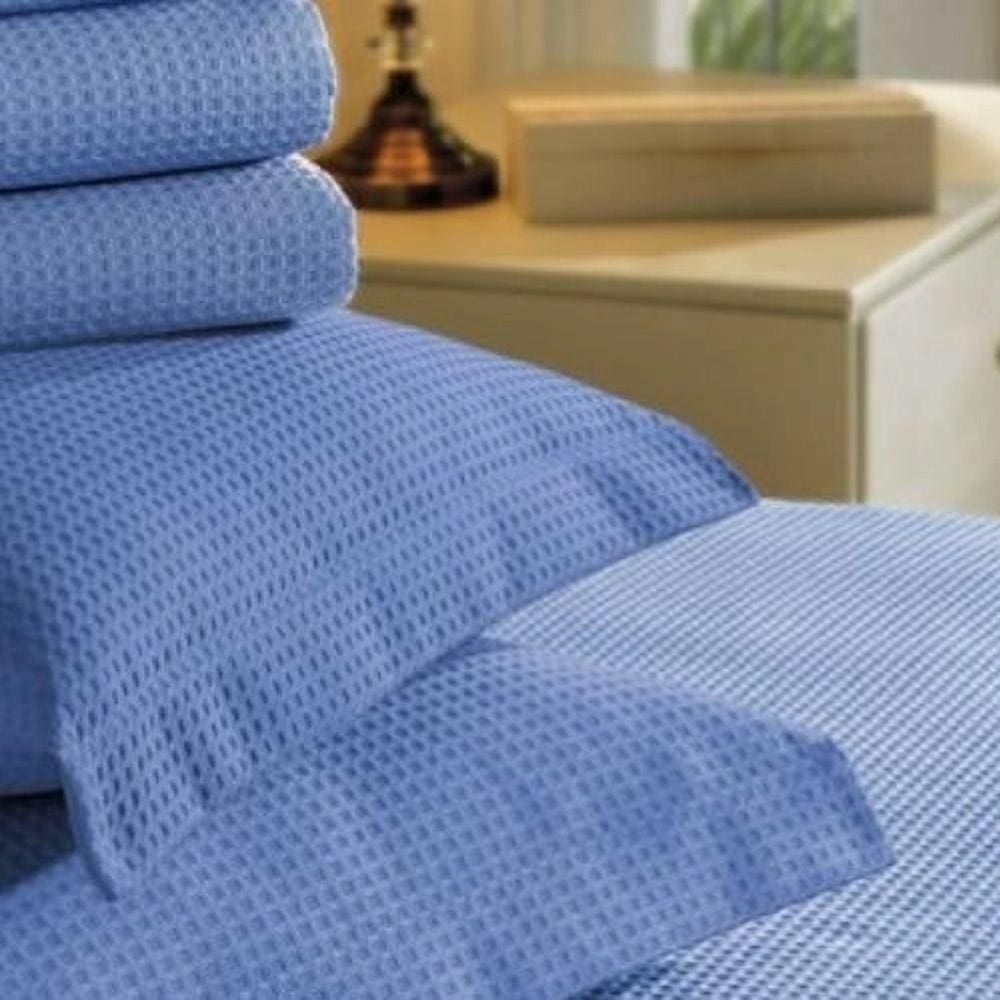 Colcha Piquet Casal Teka Genova Azul Marinho 100% Algodão