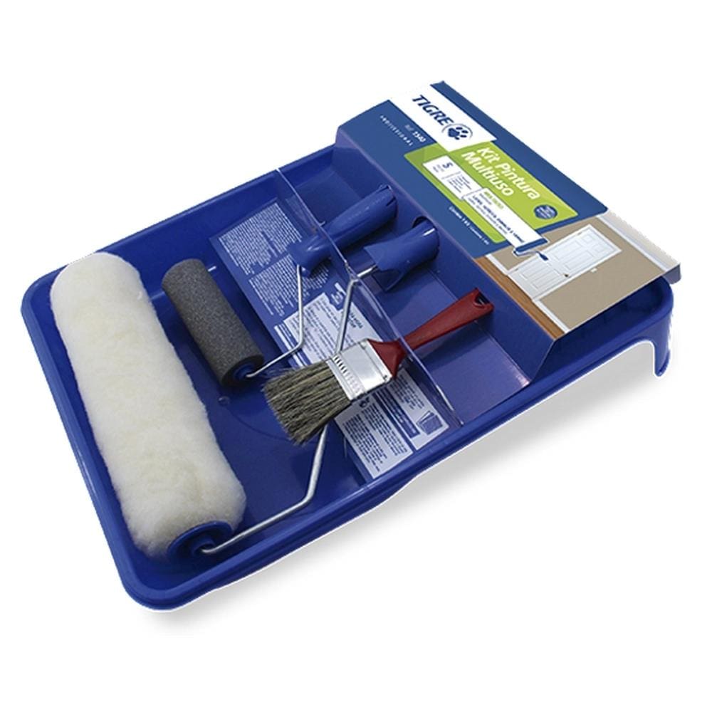 Kit De Pintura Com Rolo Pincel E Bandeja 23Cm 1540 Pratic Acessivel Tigre