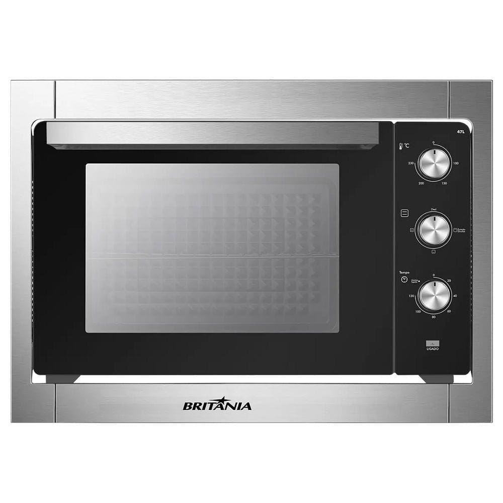 Forno Elétrico de Embutir Britânia 47 Litros Limpeza Prática Inox BFE47P - 220 Volts