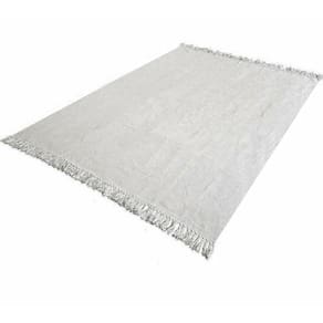 Tapete Cinza 2,00 X 1,50 Sala Quarto Artesanal Algodão Liso