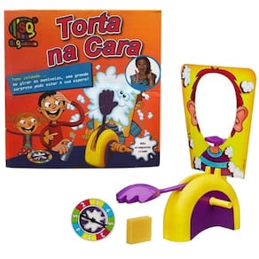Brinquedo Torta Na Cara Brincadeira Família Jogo - Amarelo