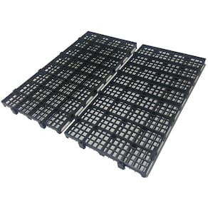 Kit 10 Pisos Plástico Preto Estrado Pallet Palete 50X25Cm