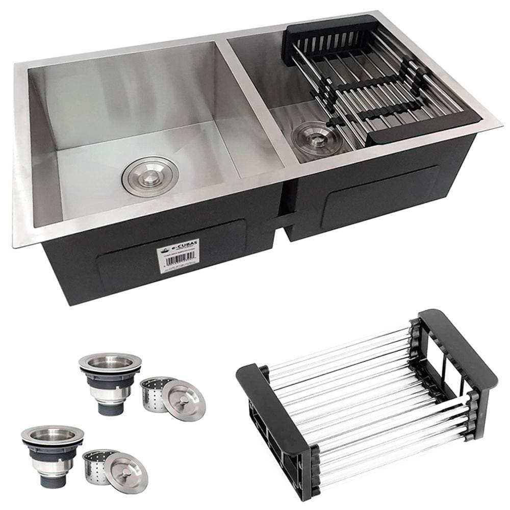 Cuba Dupla Quadrada Inox 304 Gourmet 8040 com Acessórios - EC244