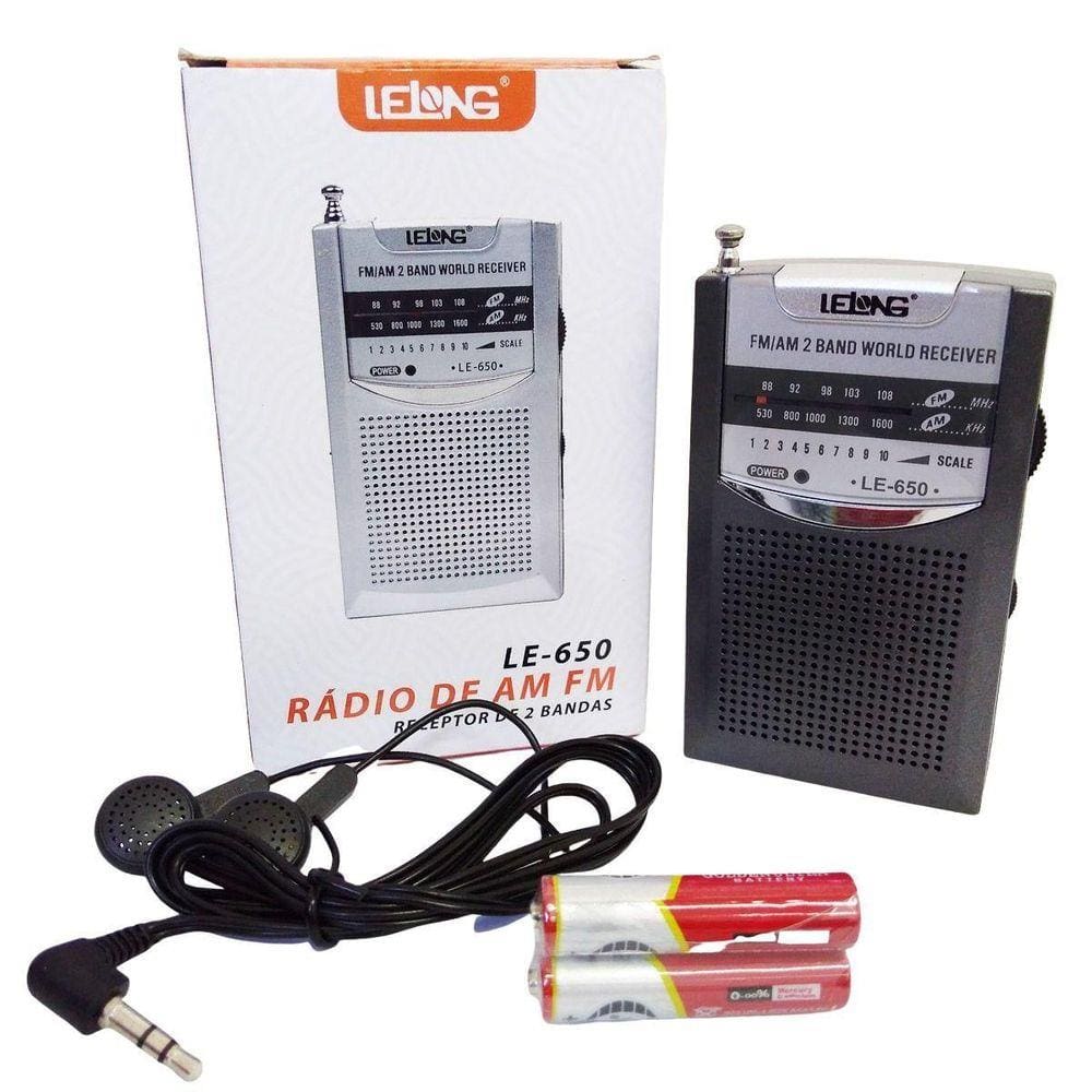 Mini Rádio De Bolso Am/Fm/Sw Le-650- Lelong + 2 Pilhas