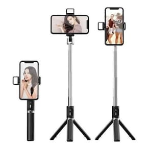 Tripé Pau De Selfie Com Led Controle Celular Foto E Filmagem