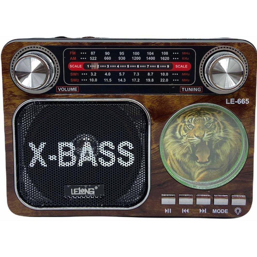 Rádio Portatil 9 Bandas Am Fm Sw Usb Sd Card Recarregável