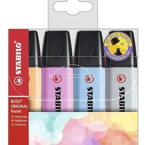 Estojo De Marcador Stabilo Boss Pastel (2 E 5 Mm) 4 Cores