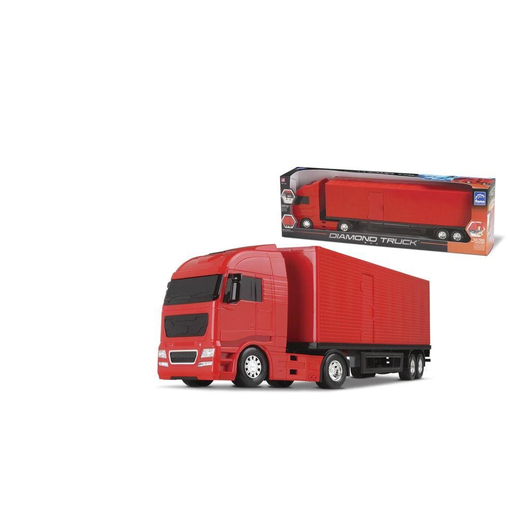 Caminhão Carreta Diamond Truck Baú - 67cm - Roma Brinquedo