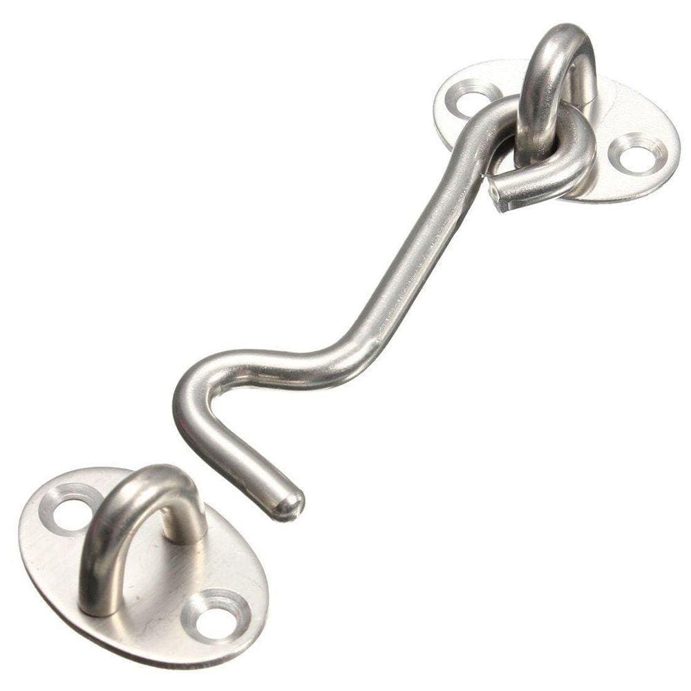 Fecho Aldrava Tipo Gancho Em Aço Inox 75MM