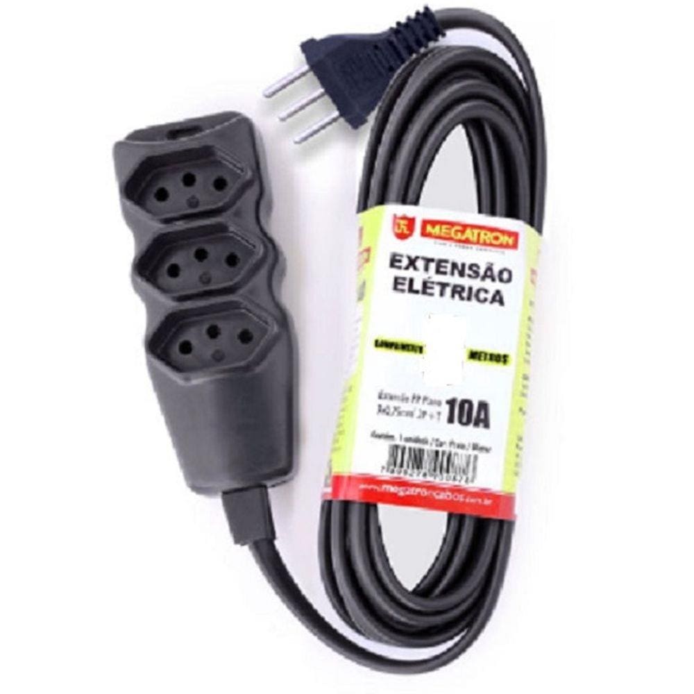 Extensão Elétrica 3 tomadas 3 metros 10A 2P