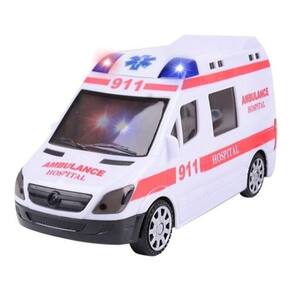 Carrinho De Ambulância Eletrônico Com Som Leds Bate E Volta