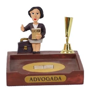 Miniatura Profissional Advogada Resina Porta Caneta/Papel