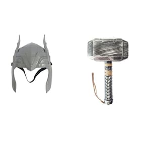 Capacete Thor Super Herói Vingadores Fantasia + Martelo