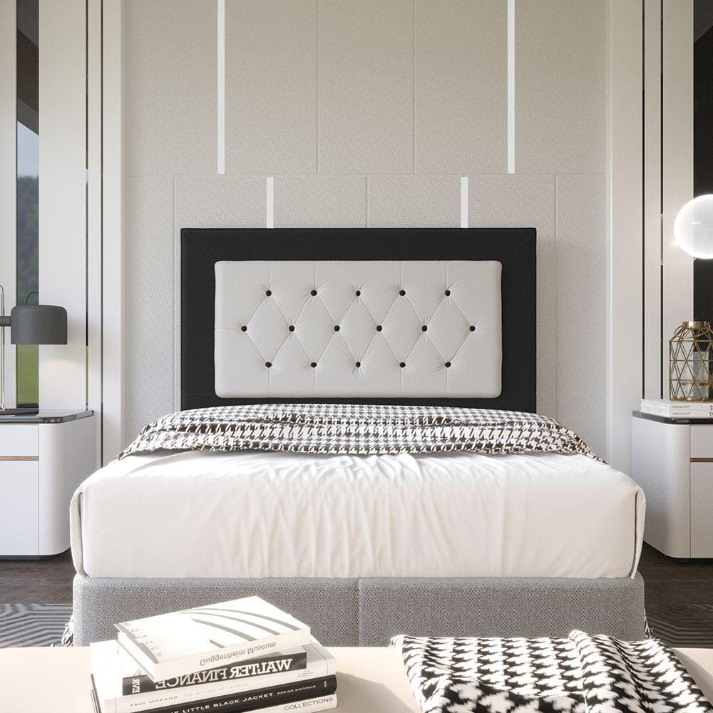 Cabeceira Casal 1,40m Havana Suede Preto Dal Poz Estofados